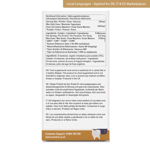 Waterfall D-Mannose Pulver - Für Kinder - Erdbeergeschmack - D-Mannose natürlich aus Birke - 50g - SC Nutra