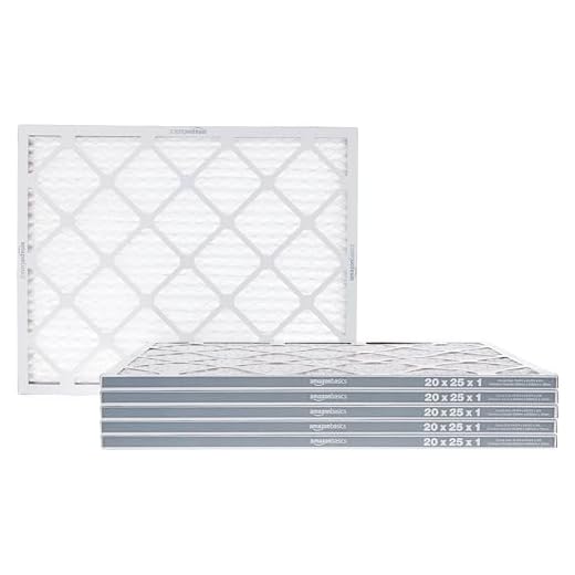 Amazon Basics 20x25x1 Air Filter 6-Pack, MERV 8 AC Furnace Filters, Removes Dust, Electrostatic, Allergen Control (Actual Size: 19.75" x 24.75" x 0.75")
