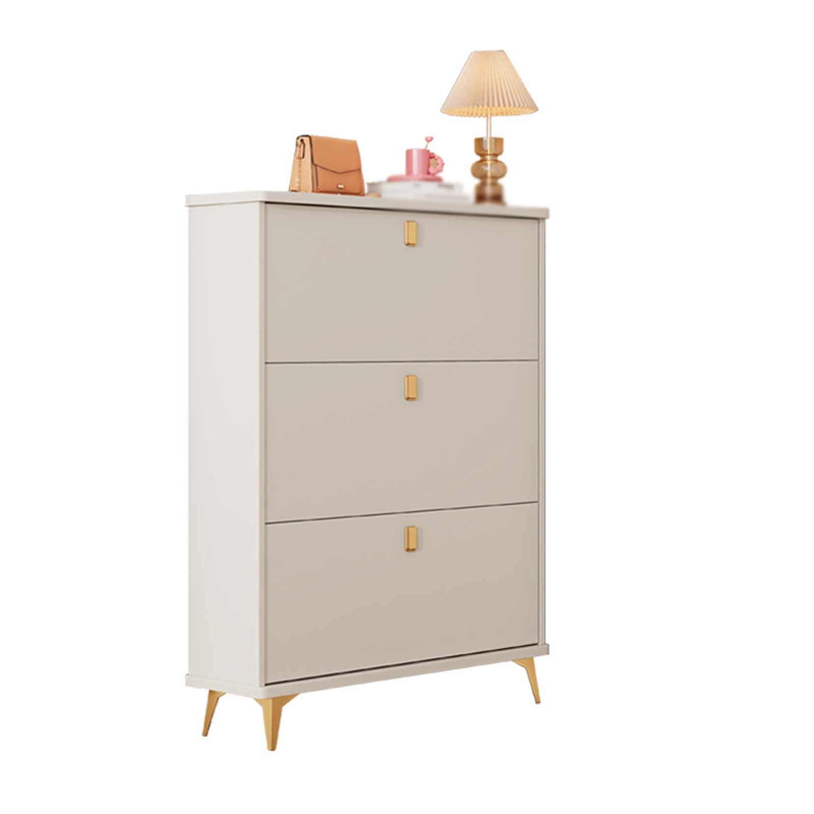 LMYSXAOZ Freestanding Shoe Cabinet with Flip Doors, Slim 3-Tier Rack Storage Organizer for Hallway, Entryway, Space-Saving Cupboard, Stylish Solution