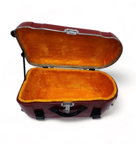 Image of Tabla Fiberglass Case With Trolley And 360� Wheels For One Tabla And One Bayan (CHERRY MAROON)
