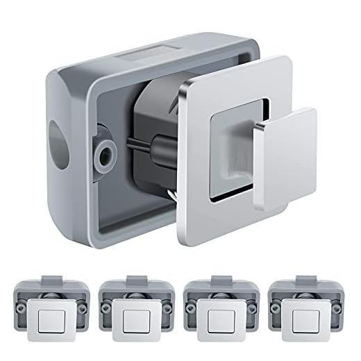 WELLUCK Keyless RV Push Cabinet Locks, Metal Push Button, 5 Packs Camper Cupboard Knob RV Compartment Latch Catches for Caravan Yacht Boat Motorhome Cabinet Drawer, Zinc Alloy Button & Solid Push Rod