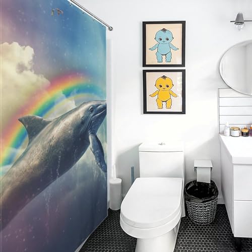 Rideau de douche baleines imperméable pour éviter les sols mouillés - 3