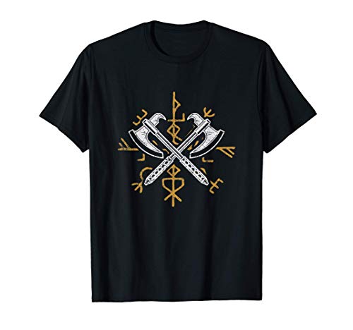 Scandinavia Pride Gift Odin Valkyrie Valhalla Axes Viking T-Shirt
