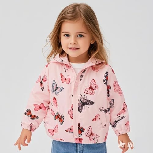 TUIJI Toddler Boys Girls Cartoon Print Zip Jacket Hooded Trench Lightweight Kids Coats Windbreaker Outdoor Cute Dust Coats4