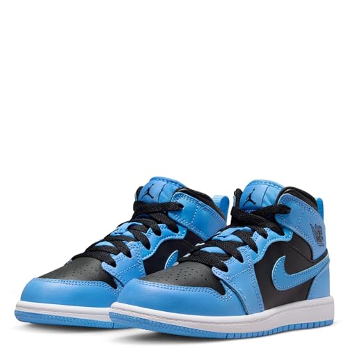 [DQ8424-401] Preschool Air Jordan RETRO 1 MID 'UNIVERSITY BLUE BLACK (PS)'3
