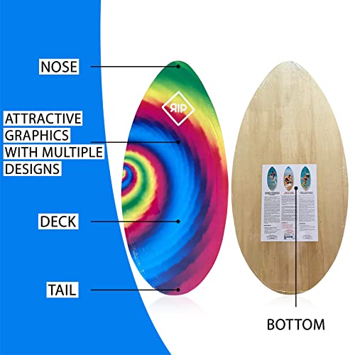 Rippa RIP 41\'\' Tie Dye Wooden Skimboard
