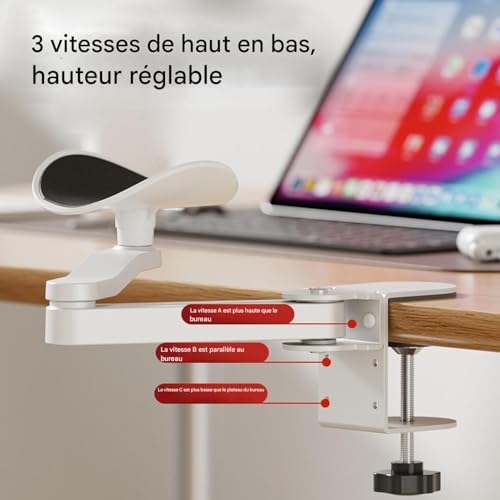Support pour bras de bureau informatique ambidextre et ergonomique