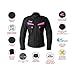 HWK Stunt Motorcycle Jacket for Women, Women's Motorcycle Jacket with CE Armor for Enduro Motorbike Riding, Easy-Adjust Water Resistant Textile Biker Jacket with Thermal Lining - Pink, Large