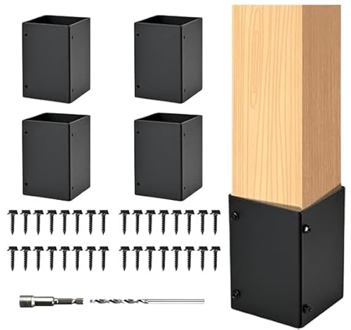 Stainless Steel Adjustable Post Protector(Range 3.3-6in),Protects Deck, Wooden Mailboxes and