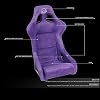 NRG Innovations NRG-FRP-302PP-PRISMA Universal Fixed Back Bucket Racing Seat for 5-Point Harnesses, Size L, Purple Alcantara Material, 24 W X 35 H X 18 D