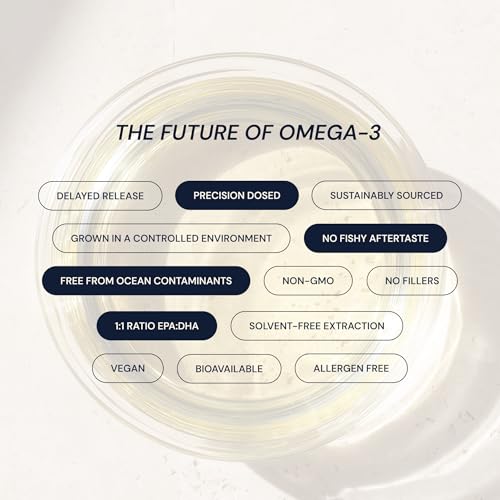 Image of Blueprint Bryan Johnson Omega-3 - Vegan Algae Omega 3 Supplement with EPA /DHA - 800mg Plant-Based for Brain, Heart & Joint Support - High Absorption Triglyceride Form - 1:1 EPA /DHA
