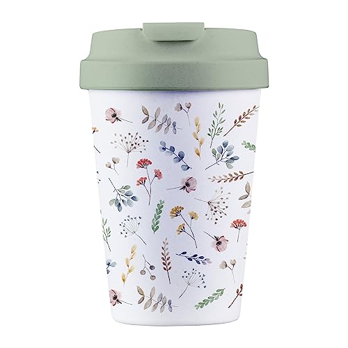 Taza reutilizable ecológica con tapa, 350 ml, verde