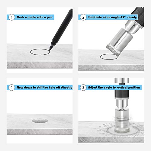 Flyshop 1/2 Inch, 12Mm Diamond Coated Drill Bit Make Lighted Bottles Glass Blocks #TOP5