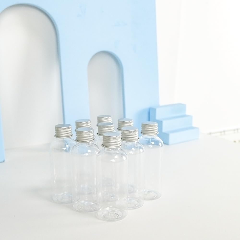 60ml Plastic Bottle with Aluminum Screw Cap Plug Cosmetic Container Travel Kits Portable PET Lotion Cream-20pcs image 3