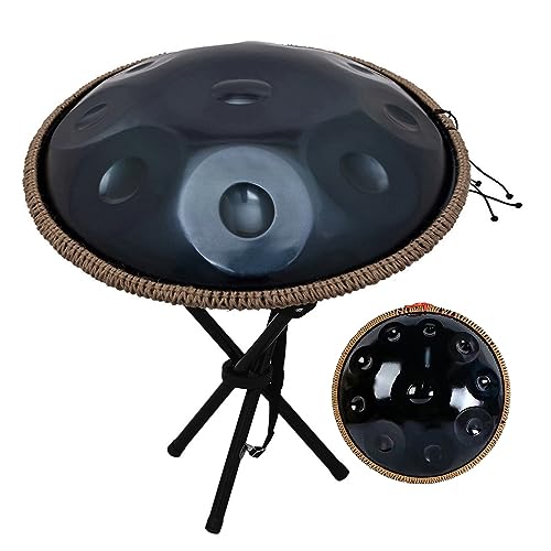 Handpan Drum Steel 22 pulgadas 10 notas D menor negro miniatura 1