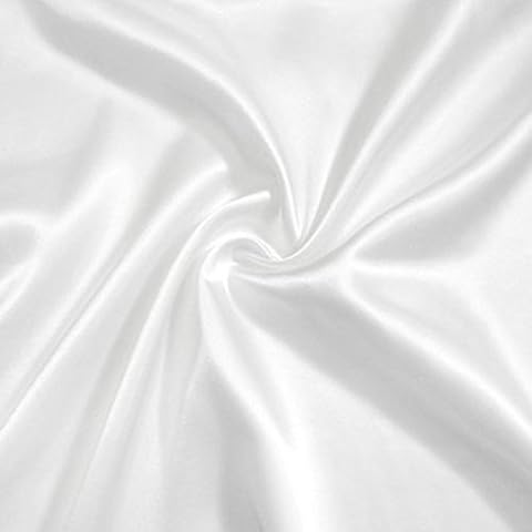 White Polyester Silky Satin Fabric Lining Material Dressmaking plain colour Polyester Satin Plain White Cover