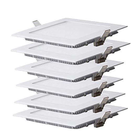 Preisvergleich Produktbild 9W LED Einbaustrahler Einbauleuchten Ultraslim Panel Deckenlampe 3000K Warmweiß 720lm Deckenleuchte Spot Einbau Lampe für Badezimmer Schlafzimmer Küche Korridor 6 Stück [Energieklasse A+]