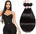 Luduna Brazilian Straight Hair 3 Bundles 8a 100% Unprocessed Brazilian Virgin Human Hair Bundles (8 10 12, Natural Color)