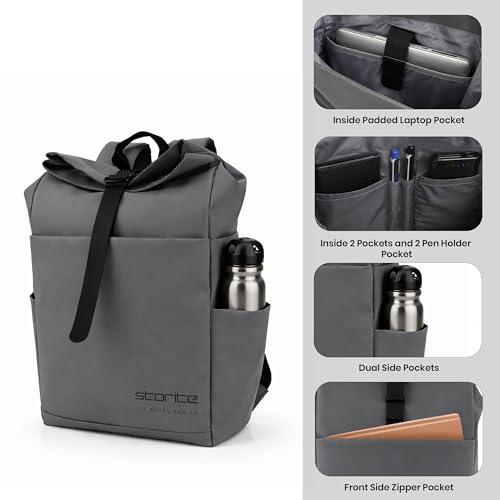 Image of Storite Premium Laptop Backpack for Men & Women | 15.6 inch Laptop Bag | Water Resistant Business Travel Backpack | Durable Smart Bag (Grey)