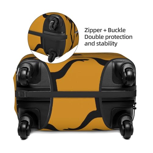 Black Gibbon Monkey Print Luggage Suitcase Covers Elastic Washable Luggage Protector Luggage Covers For Suitcase4