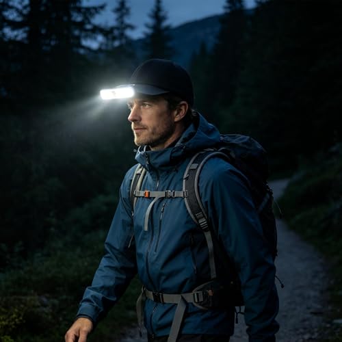 Gorra LED de béisbol ajustable y portátil con sensor inteligente de iluminación frontal 3