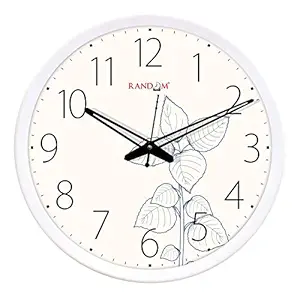 RANDOM 12-inch Plastic & Glass Decorative Wall Clocks for Home,Living Room, Lobby, Kitchen, Plastic Analog Stylish Wall Clock