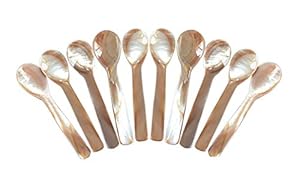 DUEBEL Perlmutt Eierlöffel Set von 10