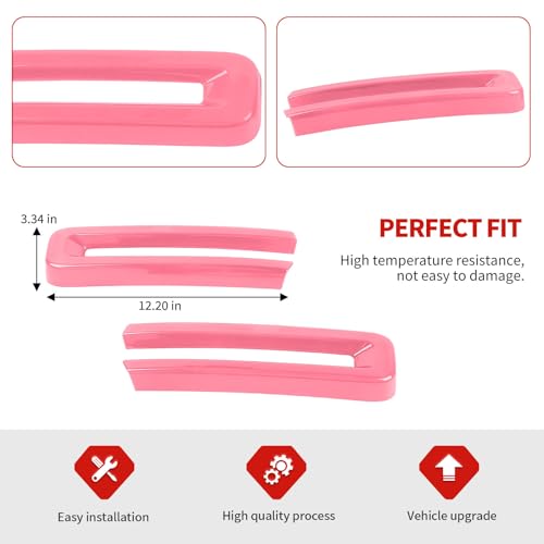 Image of Jimen Compatible with Dodge Ram 2018-2025, 2PCS Front Grille Cover Exterior Trim Accessories (Pink)