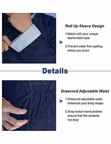 Bbx Lephsnt Womens Rain Coats With Hood Waterproof Rain Jacket Lightweight Windbreaker Raincoat Navy Blue M #TOP3
