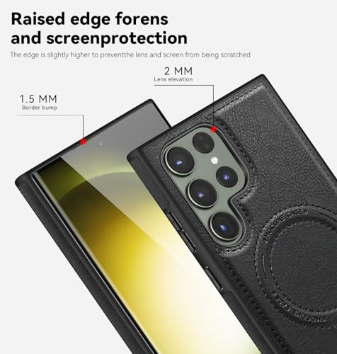 Image of Lunivop for Samsung Galaxy S24 Ultra Case 6.8 inch PU Leather Black