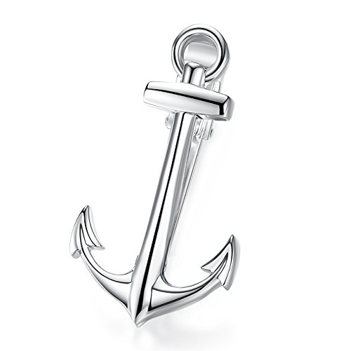 HONEY BEAR Mens Boys Tie Clip Bar Skinny Nautical Anchor for Narrow Tie Gift 4cm