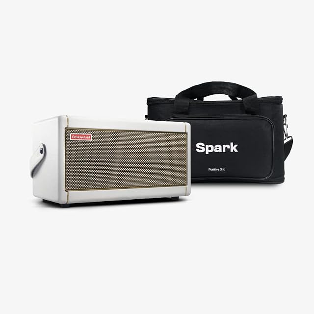 Positive Grid Spark Guitar Amplifier, Electric, Bass and Acoustic Guitar 40-Watt Combo Amp, Mobile App (Spark Pearl Bag Bundle)