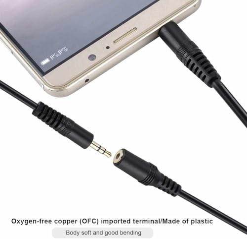 Image of 1.5 m 3.5mm AUX Extension Cable | Male to Female Stereo Audio Cable for Headphones, Mobile, PC, Laptop, Car Stereo, Speakers & Home Theatre (Black)