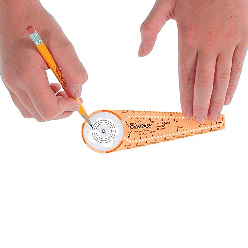 Hand2Mind Safe-T Math Compass, 10 In. Orange Compass, Compass For Geometry, Compass Drawing Tool, Dysgraphia Tools For Kids, Circle Drawing Tool, Compass Set, Math Classroom Supplies (Set Of 12) #TOP2