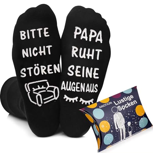 ANOTION Lustige Socken, Papa ruht seine Augen aus, Geburtstagsgeschenk Für Männer Kleine Ostergeschenke Kleine Geschenke Für Männer Mini Geschenke Geschenke für Väter Witzige Geschenke für Männer