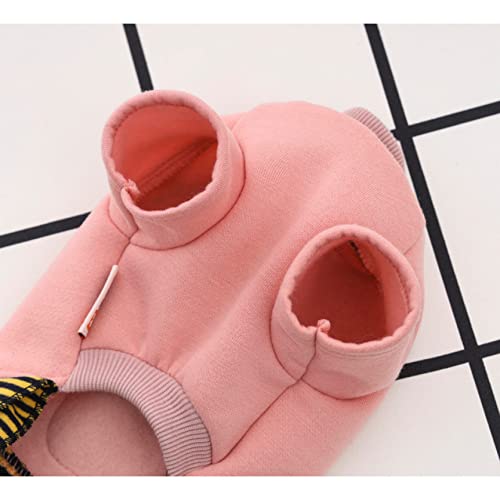 Dog Autumn/Winter Cute Bee Daily Pull-On Dress For Pets Cat Girl Thickened Round Collar Two-Legged Warm Skirts Pink/Yellow #TOP3