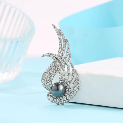 Image of Elegant Floral Brooch Pins for Women - Stylish Personalized Design Rhinestone Lapel Pin Jewelry for Ladies Flower Sweater Scarf Coat Dress Brooches and Pins for Women