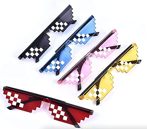 Image of DC DECORIO Thug Life Sunglasses Pixel Gangsta Life Funny Novelty Shades (Black) (ALL 5 COLORS)