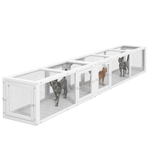 PawHut Cat Tunnel - Outdoor Wooden Tube with Combinable Design, 8...