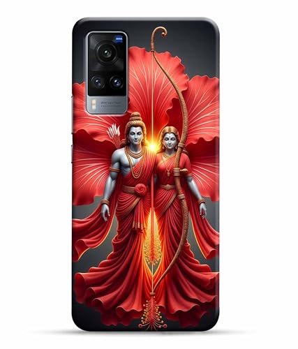 Image of Lord Ram with Sita MATA Printed Hard Back Case Cover & Compatible for Vivo X60 5G | Vivo X60 | V2045 (Multicolor) - D1806