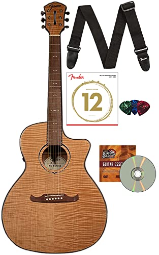 Image of Fender FA-345CE Auditorium - Natural Bundle with Strings, Strap, Picks, and DVD