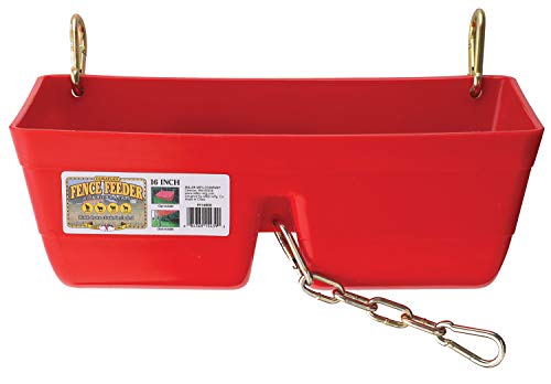 Little Giant Fence Feeder with Clips and Chain, 16-Inch, Red (FF16RED)