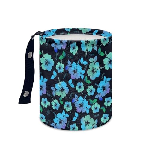 Image of Tropical Hibiscus Flower Cute Car Trash Can for Front Seat, Back Seat, Floor, Headrest, Rubbish Bin Car Accessories Interior Universal Collapsible Garbage Bin