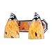 Elk Lighting 570-2c-yw-led 2 Light Vanity In Polished Chrome And Yellow Blaze Glass - Led