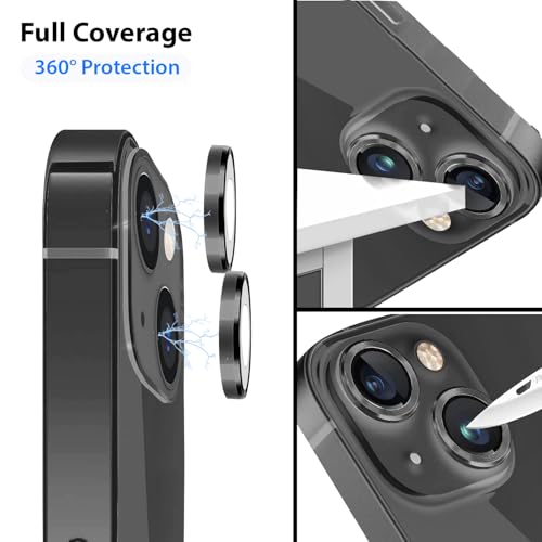 Image of GRIPP 2in1 Focal Camera Lens Protector for iPhone 14, iPhone 14 Plus, Aluminium Alloy Ring, Ultra-Clear HD Glass, Scratch-Resistant, Case Friendly, Easy Install - Black