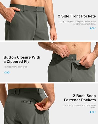 Image of G Gradual Mens Golf Pants Stretch Dress Casual Pants 30 inch /32 inch /34 inch Lightweight Work Travel Slacks for Men with 4 Pockets