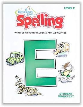5th Grade Spelling Student Workbook Level E by A Reason For - Fifth Graders Practice Workbooks for Words, Vocabulary & Comprehension Skills - Kids Help Books for Homeschool, Classroom, Home
