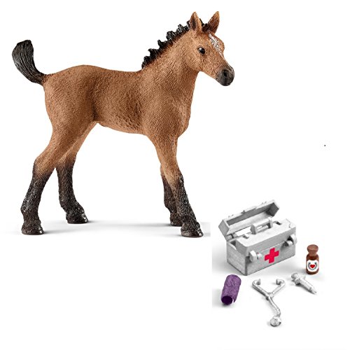 Preisvergleich Produktbild Schleich 13854 Quarter Horse Fohlen + 42364 Stallapotheke
