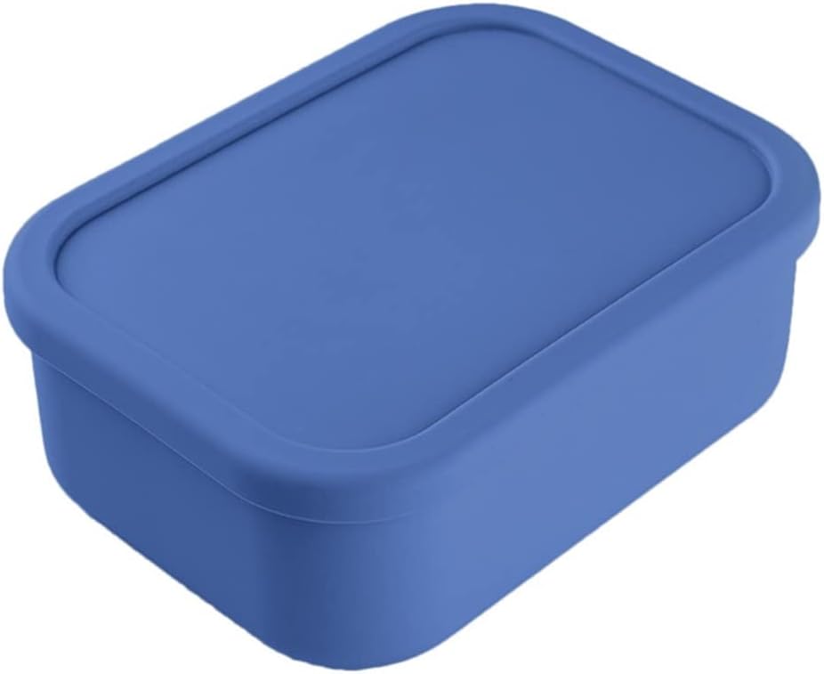 Silicone Bento Box Lunch Containers with 3 Compartments Stackable Food Storage Container with Lid Snacks Fruit