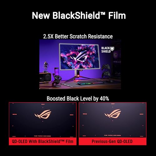 Image of ASUS ROG Swift 32 inch OD-OLED Gaming Monitor (PG32UCDM3)- 4K, 240 Hz, BlackShield Film, G-SYNC Compatible, 0.03ms, DisplayHDR 500 True Black, DisplayPort, Neo Proximity Sensor, DP 2.1, 3 yr Warranty